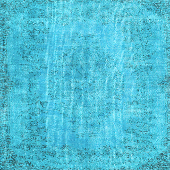 Square Machine Washable Persian Light Blue Bohemian Rug, wshtr2115lblu