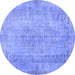 Round Persian Blue Bohemian Rug, tr2115blu