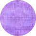 Round Persian Purple Bohemian Rug, tr2115pur