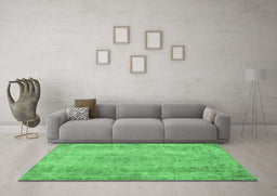 Machine Washable Persian Emerald Green Bohemian Area Rugs in a Living Room,, wshtr2115emgrn