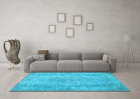 Machine Washable Persian Light Blue Bohemian Rug, wshtr2115lblu