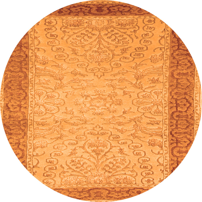 Machine Washable Persian Orange Traditional Area Rugs, wshtr2116org