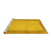 Sideview of Machine Washable Persian Yellow Traditional Rug, wshtr2116yw