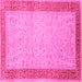 Square Persian Pink Traditional Rug, tr2116pnk