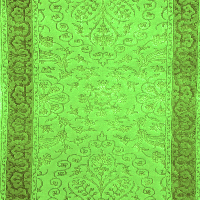 Serging Thickness of Machine Washable Persian Green Traditional Area Rugs, wshtr2116grn