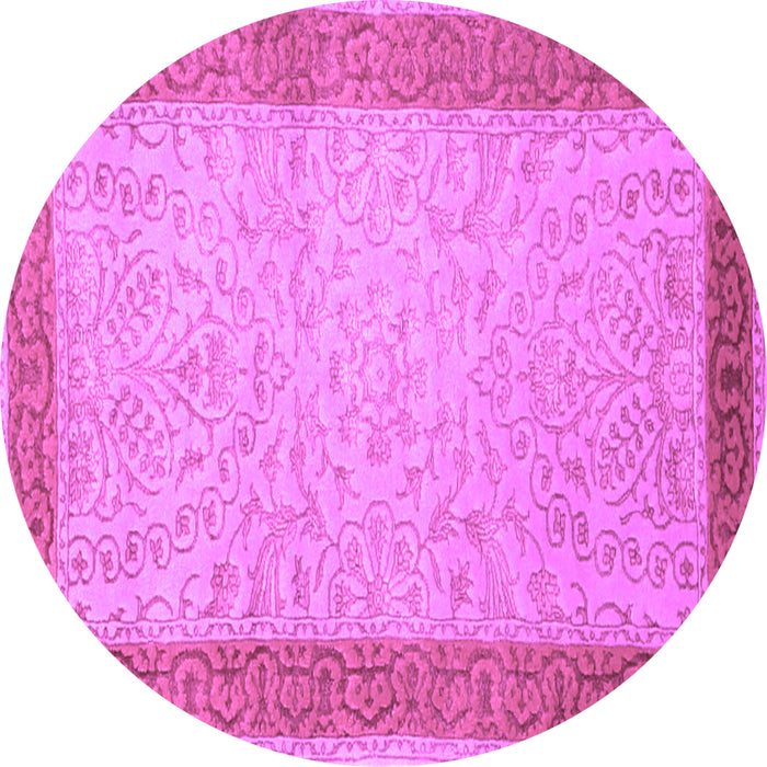 Round Machine Washable Persian Purple Traditional Area Rugs, wshtr2116pur