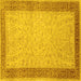 Square Persian Yellow Traditional Rug, tr2116yw