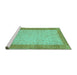 Sideview of Machine Washable Persian Turquoise Traditional Area Rugs, wshtr2116turq