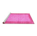 Sideview of Machine Washable Persian Pink Traditional Rug, wshtr2116pnk