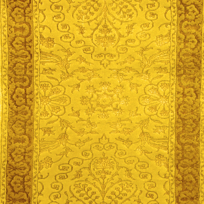 Machine Washable Persian Yellow Traditional Rug, wshtr2116yw