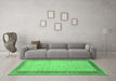 Machine Washable Persian Emerald Green Traditional Area Rugs in a Living Room,, wshtr2116emgrn