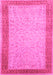 Machine Washable Persian Pink Traditional Rug, wshtr2116pnk