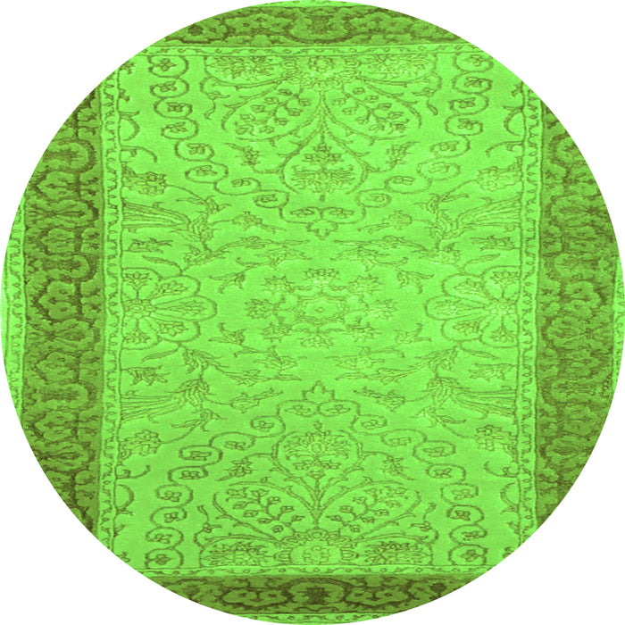 Square Persian Green Traditional Rug, tr2116grn