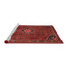 Sideview of Machine Washable Traditional Red Rug, wshtr2117