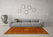 Machine Washable Persian Yellow Traditional Rug in a Living Room, wshtr2117yw