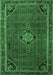 Machine Washable Persian Emerald Green Traditional Area Rugs, wshtr2117emgrn