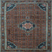 Square Machine Washable Persian Light Blue Traditional Rug, wshtr2117lblu