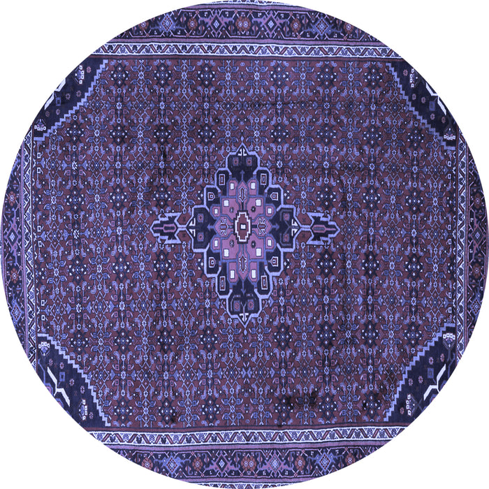 Round Persian Blue Traditional Rug, tr2117blu