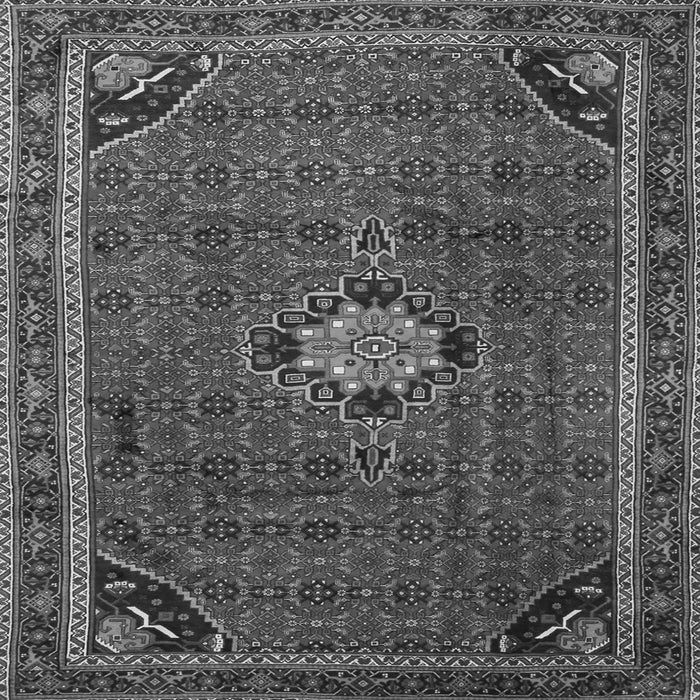 Round Machine Washable Persian Gray Traditional Rug, wshtr2117gry