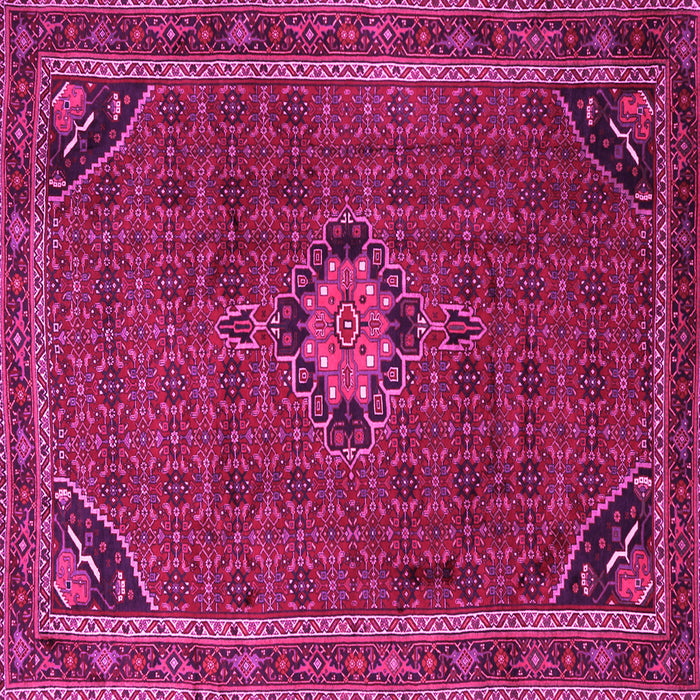 Square Machine Washable Persian Pink Traditional Rug, wshtr2117pnk