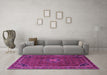 Machine Washable Persian Purple Traditional Area Rugs in a Living Room, wshtr2117pur