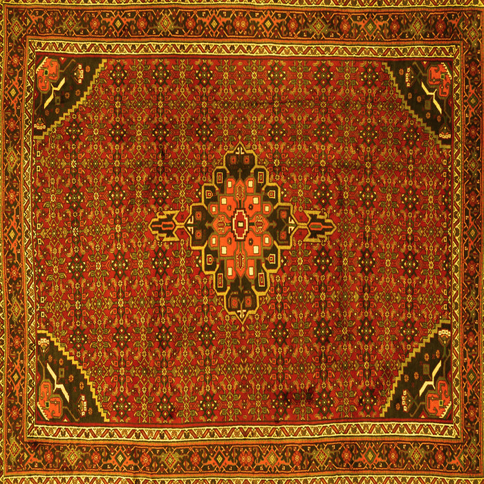 Square Persian Yellow Traditional Rug, tr2117yw