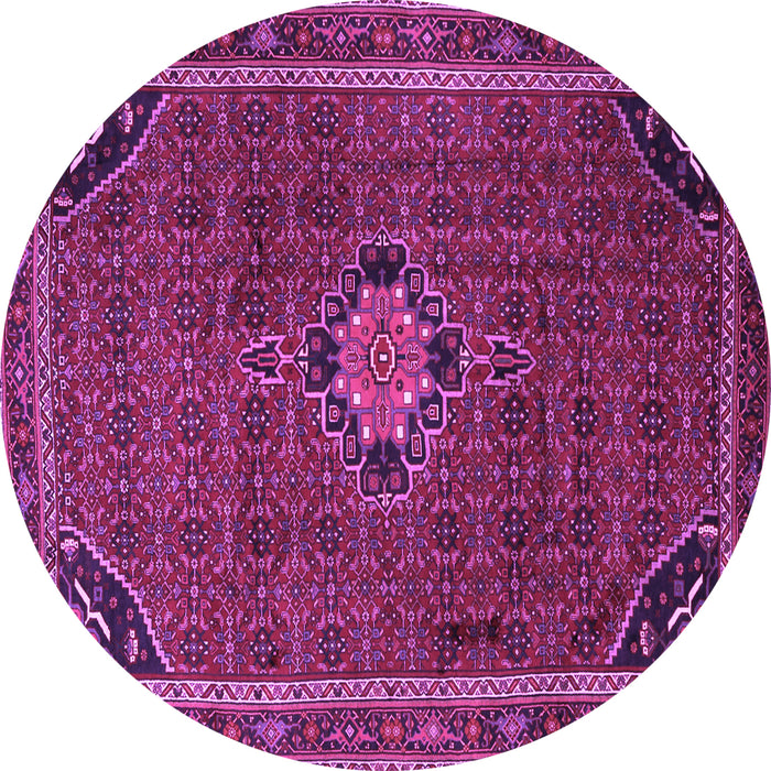 Round Persian Purple Traditional Rug, tr2117pur