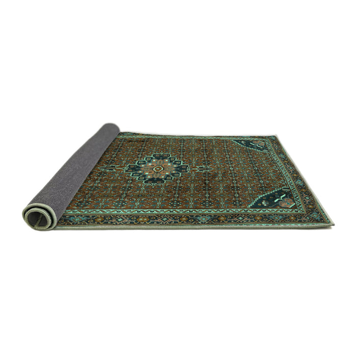 Sideview of Persian Turquoise Traditional Rug, tr2117turq