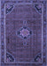 Machine Washable Persian Blue Traditional Rug, wshtr2117blu