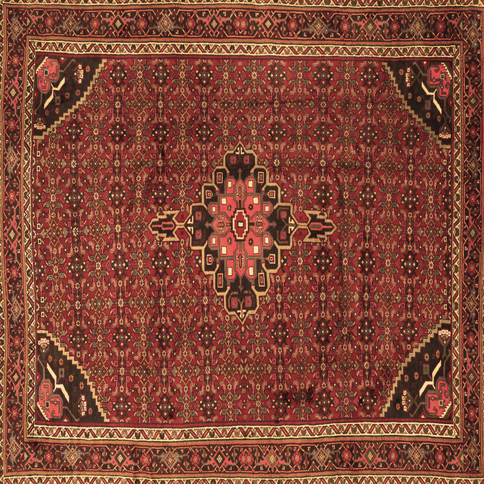 Square Persian Brown Traditional Rug, tr2117brn