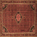Square Persian Brown Traditional Rug, tr2117brn