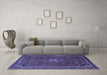 Machine Washable Persian Blue Traditional Rug in a Living Room, wshtr2117blu