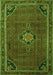 Serging Thickness of Machine Washable Persian Green Traditional Area Rugs, wshtr2117grn