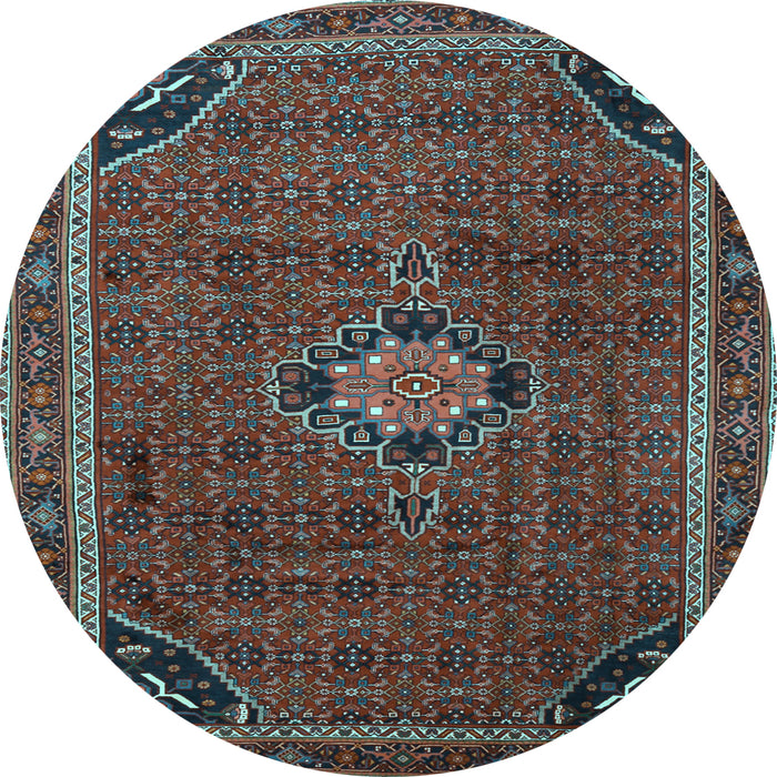 Round Persian Light Blue Traditional Rug, tr2117lblu