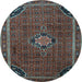 Round Persian Light Blue Traditional Rug, tr2117lblu
