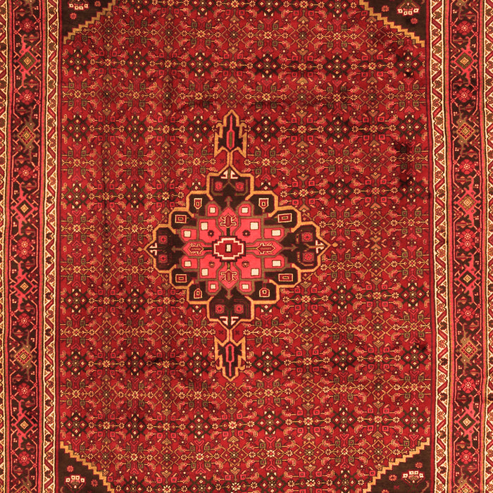 Serging Thickness of Machine Washable Persian Orange Traditional Area Rugs, wshtr2117org