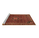 Sideview of Machine Washable Persian Brown Traditional Rug, wshtr2117brn