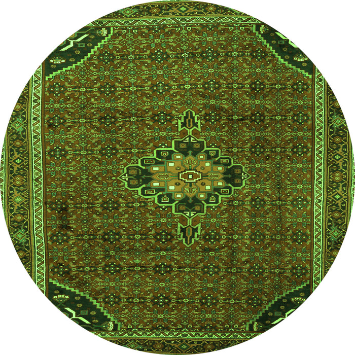 Machine Washable Persian Green Traditional Area Rugs, wshtr2117grn