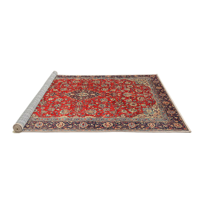 Sideview of Machine Washable Traditional Camel Brown Rug, wshtr2118