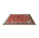 Sideview of Machine Washable Traditional Camel Brown Rug, wshtr2118