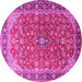 Round Medallion Pink Traditional Rug, tr2118pnk