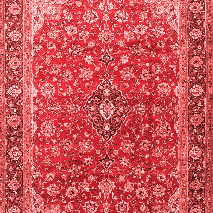 Machine Washable Medallion Red Traditional Rug, wshtr2118red