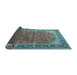 Sideview of Medallion Light Blue Traditional Rug, tr2118lblu