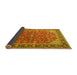 Sideview of Medallion Yellow Traditional Rug, tr2118yw