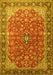 Medallion Yellow Traditional Rug, tr2118yw