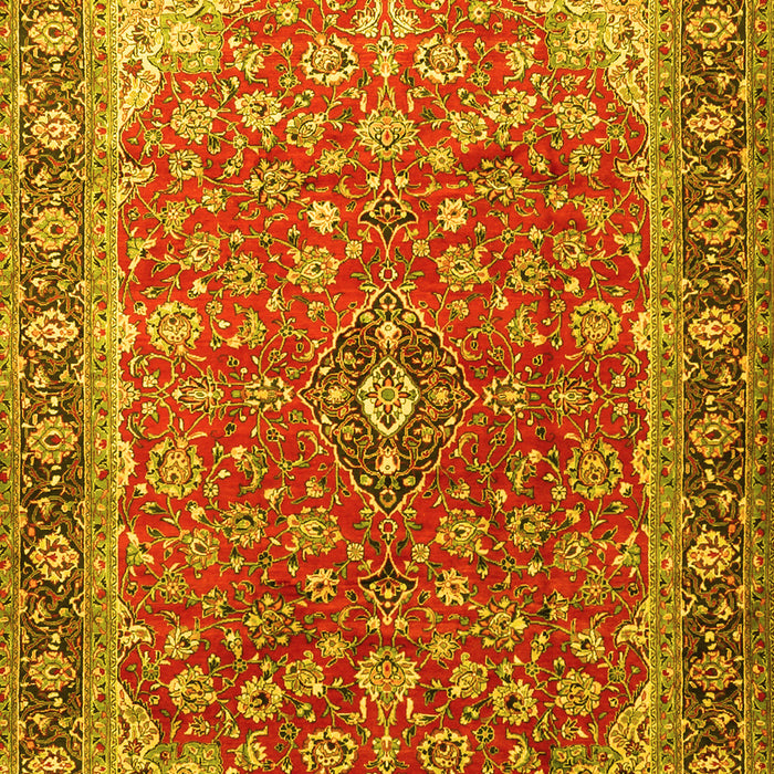 Medallion Yellow Traditional Rug, tr2118yw