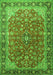 Serging Thickness of Machine Washable Medallion Green Traditional Area Rugs, wshtr2118grn