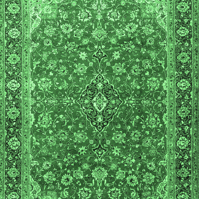Medallion Emerald Green Traditional Rug, tr2118emgrn