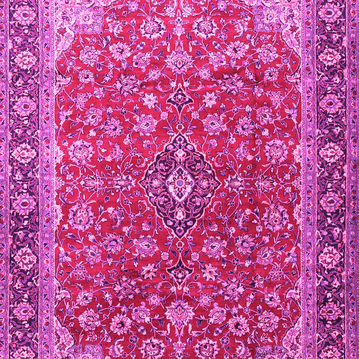 Machine Washable Medallion Pink Traditional Rug, wshtr2118pnk