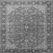 Serging Thickness of Medallion Gray Traditional Rug, tr2118gry